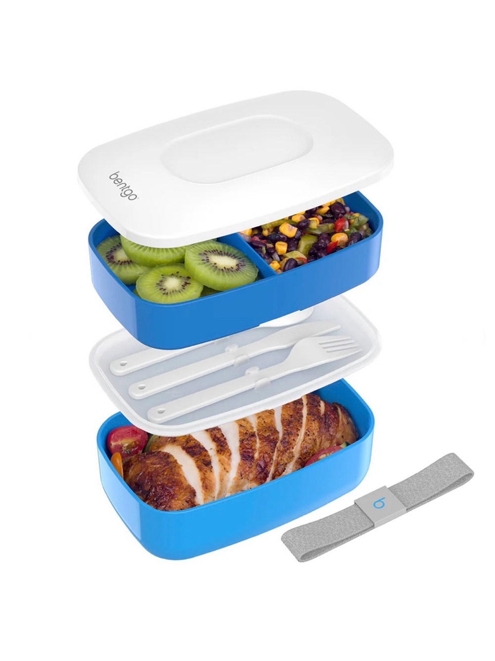 Bentgo Classic Stackable Lunch Box - Blue - Picture 3 of 6